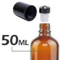 茶色玻璃滾珠空瓶。5-100ml。標準黑蓋+不鏽鋼滾珠頭。花草堂-規格圖4