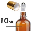 茶色玻璃滾珠空瓶。5-100ml。金色鋁蓋+不鏽鋼滾珠頭。花草堂-規格圖7