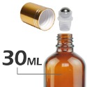 茶色玻璃滾珠空瓶。5-100ml。金色鋁蓋+不鏽鋼滾珠頭。花草堂-規格圖3