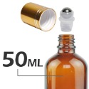 茶色玻璃滾珠空瓶。5-100ml。金色鋁蓋+不鏽鋼滾珠頭。花草堂-規格圖4