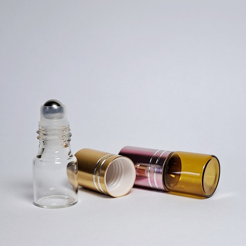 透明/茶色玻璃滾珠空瓶【2、5ml】。12牙。花草堂-細節圖2