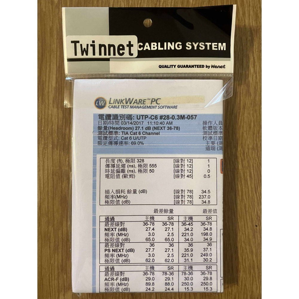 ⋐HJ㍿⋑全新現貨 TWINNET COBRA CAT.6 30cm 超細網路線 RJ45 8P8C 附測試報告(含頭)-細節圖2