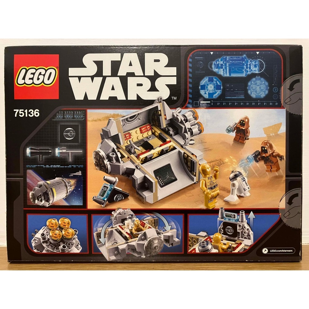 ⋐HJ㍿⋑ 全新現貨 樂高 LEGO 75136 Star Wars 星際大戰系列 機器人逃生艙 C-3PO R2-D2-細節圖2