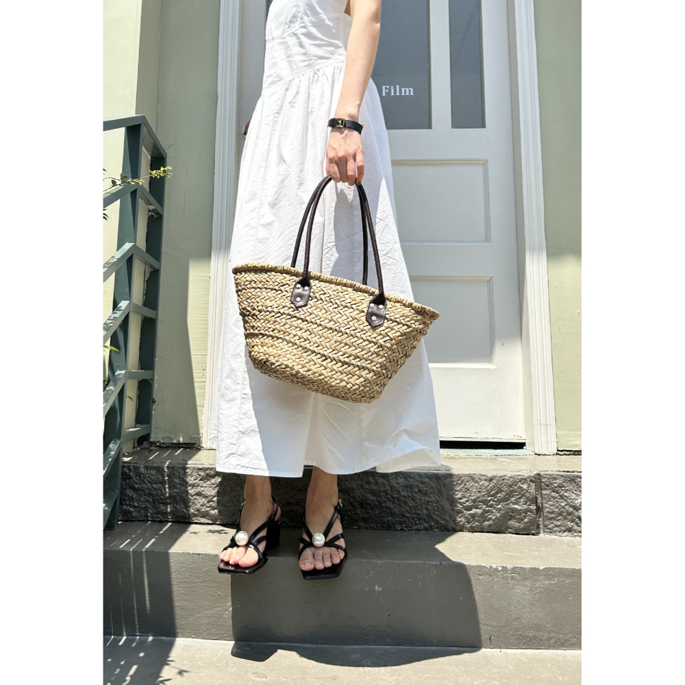 粗跟好穿超好搭配⧮861-1韓國新款珍珠方頭中跟涼鞋 舒適好穿 跟鞋 涼鞋 粗跟鞋 方頭綁帶涼鞋-細節圖4