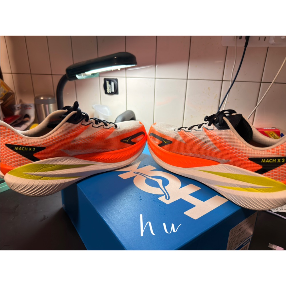 HOKA Mach X3 白亮橘 跑鞋 9.5號-細節圖6