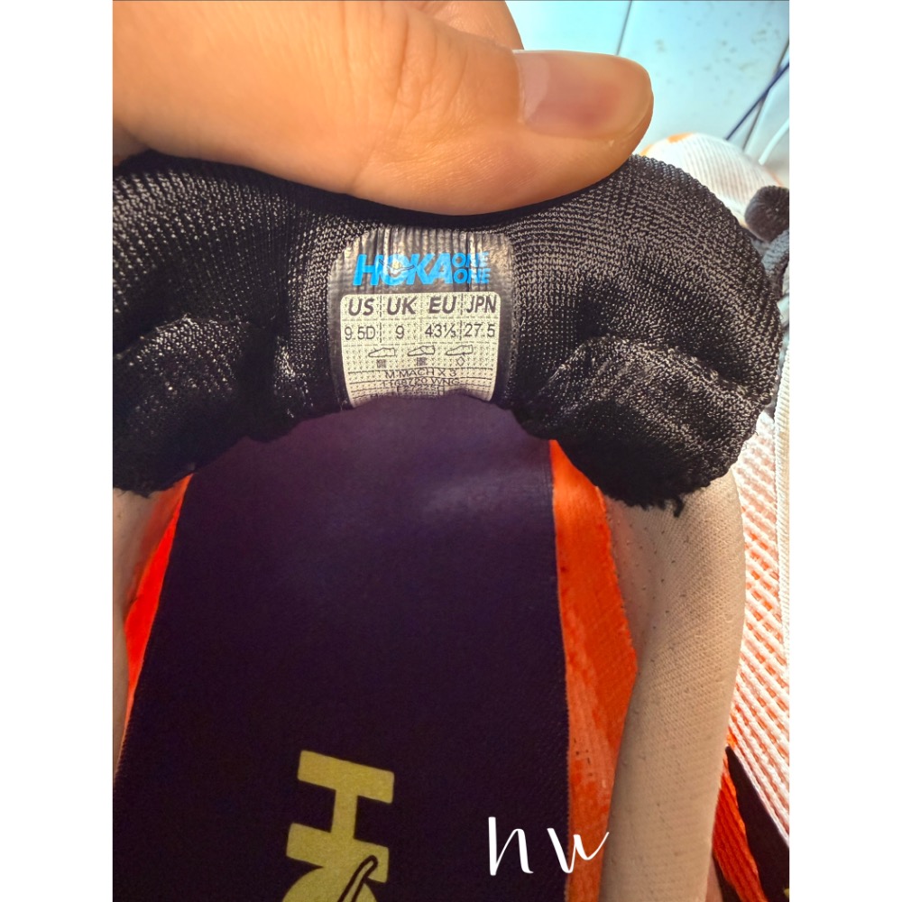 HOKA Mach X3 白亮橘 跑鞋 9.5號-細節圖9