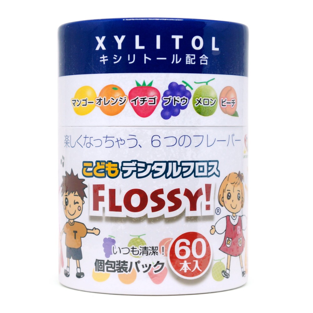 日本阿卡將 XYLITOL FLOSSY 兒童牙線 水果牙線 60支入獨立包裝 1歲起＊db小舖＊-細節圖2