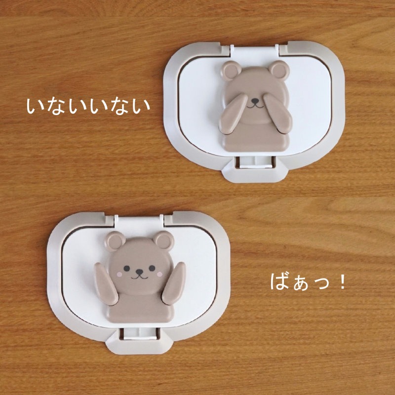 日本進口 濕紙巾黏貼蓋-小熊 保存蓋 濕巾蓋 可重複使用＊db小舖＊-細節圖2