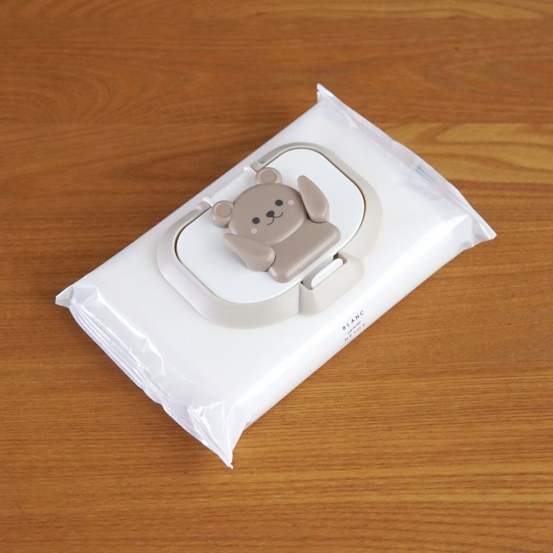 日本進口 濕紙巾黏貼蓋-小熊 保存蓋 濕巾蓋 可重複使用＊db小舖＊-細節圖4
