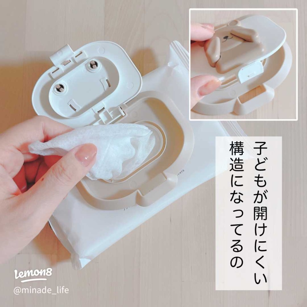 日本進口 濕紙巾黏貼蓋-小熊 保存蓋 濕巾蓋 可重複使用＊db小舖＊-細節圖5