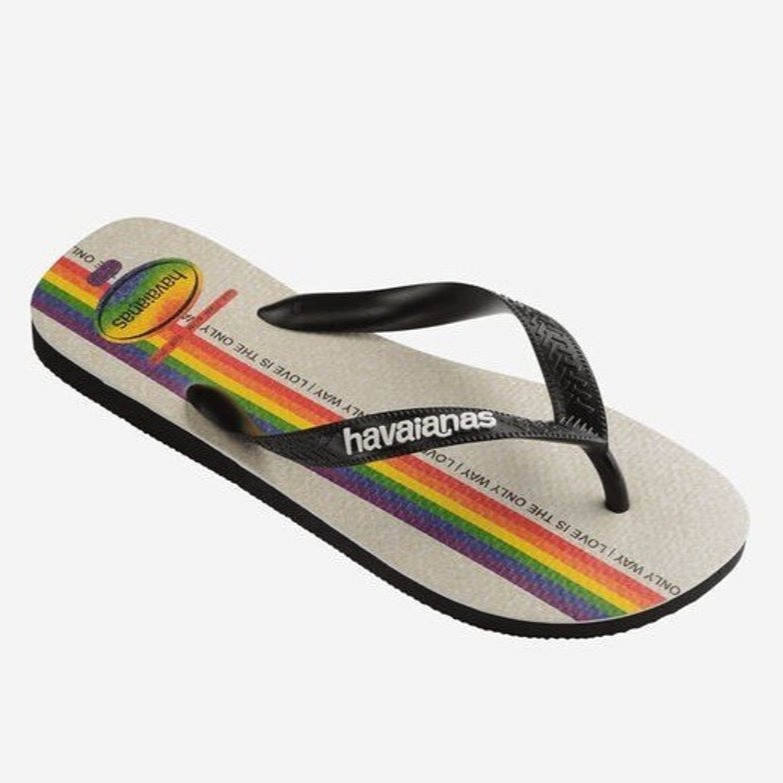 havaianas 哈瓦士 巴西人字拖 男款 Top pride 米白底彩虹 涼鞋 拖鞋 夾腳拖 海灘鞋＊db小舖＊-細節圖3