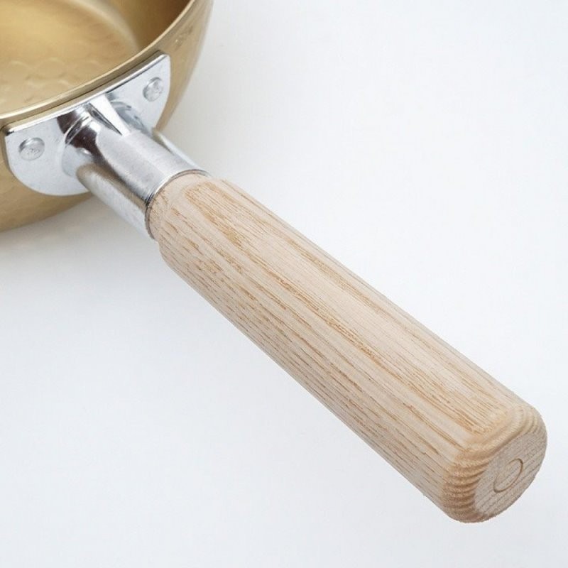 日本製 北陸 HOKUA 小伝具 錘目紋金色雪平鍋 18cm 湯鍋 牛奶鍋 單柄鍋＊db小舖＊-細節圖5