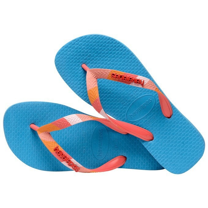 havaianas 哈瓦士 巴西人字拖 女款 Top verano 藍底粉橘帶 涼鞋 拖鞋 夾腳拖 海灘鞋＊db小舖＊-細節圖2