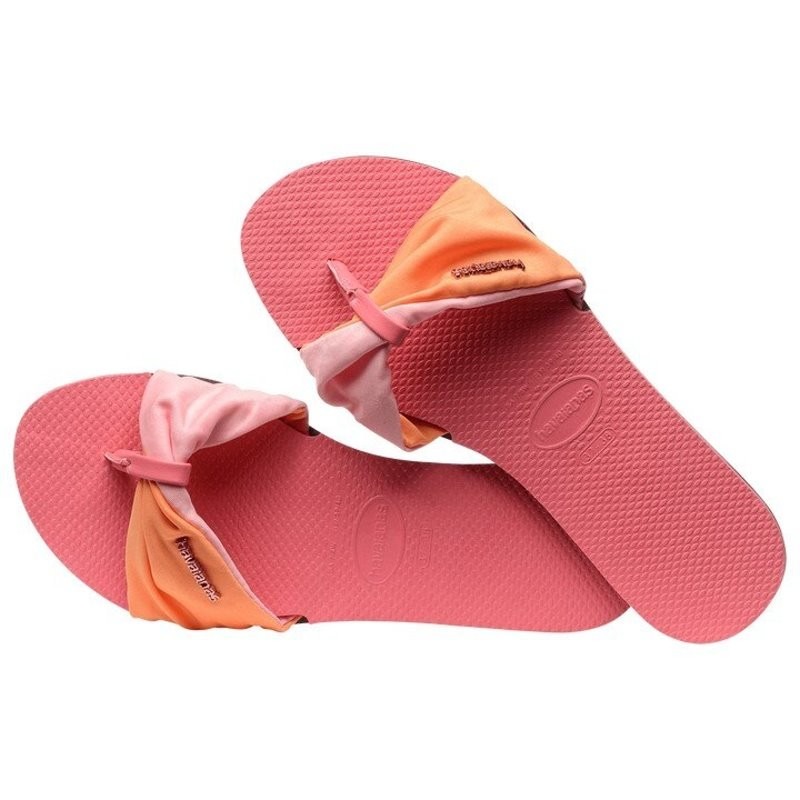 havaianas 哈瓦士 巴西人字拖 女款 You st trop col 粉底橘粉帶 涼鞋 拖鞋 夾腳拖 海灘鞋-細節圖2