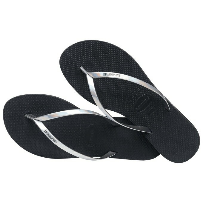 havaianas 哈瓦士 巴西人字拖 女款 You metalic 黑底雷射銀帶 涼鞋 拖鞋 夾腳拖 海灘鞋-細節圖3