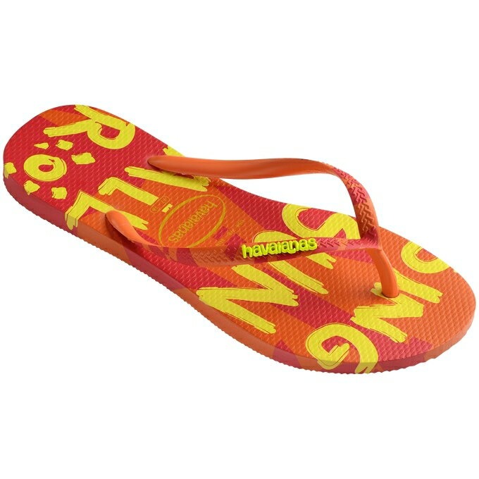 havaianas 哈瓦士 巴西人字拖 女款 Slim Summer 鐵牌 橘底黃字 涼鞋 拖鞋 夾腳拖 海灘鞋-細節圖5