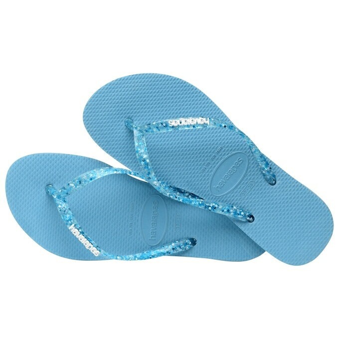 havaianas 哈瓦士 巴西人字拖 女款 Slim logo metallic 藍點果凍帶 蘇打汽水 夾腳拖 海灘鞋-細節圖2