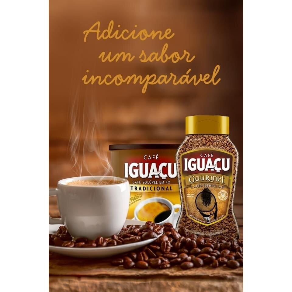 巴西 Cafe Iguacu 伊瓜蘇 頂級冷凍顆粒即溶咖啡 200g Tradicional 黑咖啡 研磨細粉-細節圖3