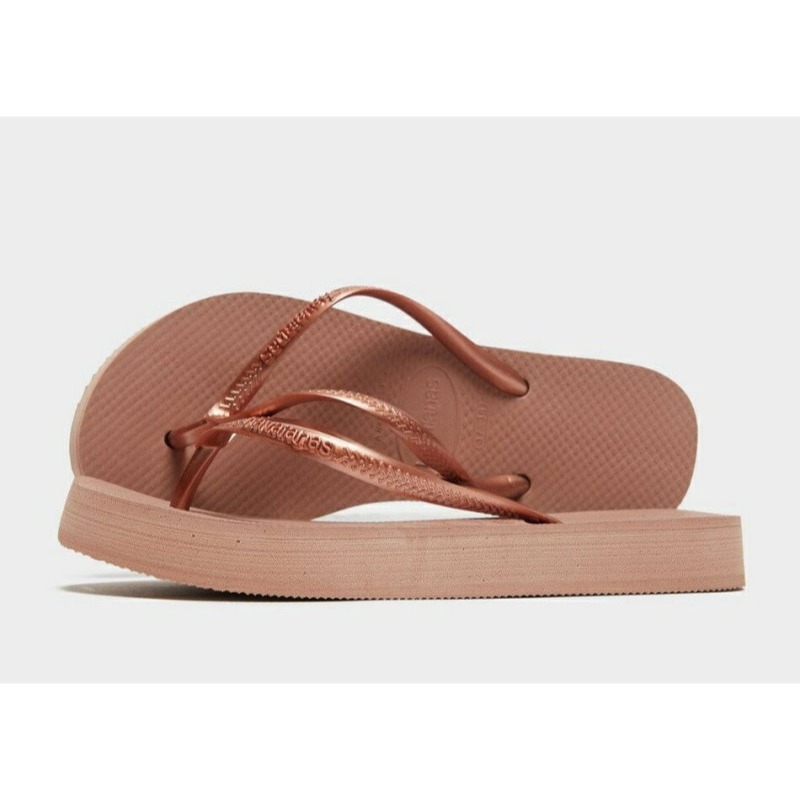 havaianas 哈瓦士 巴西人字拖 女款 Slim flatform 2公分 番紅花粉 厚底 拖鞋 夾腳拖 海灘鞋-細節圖3