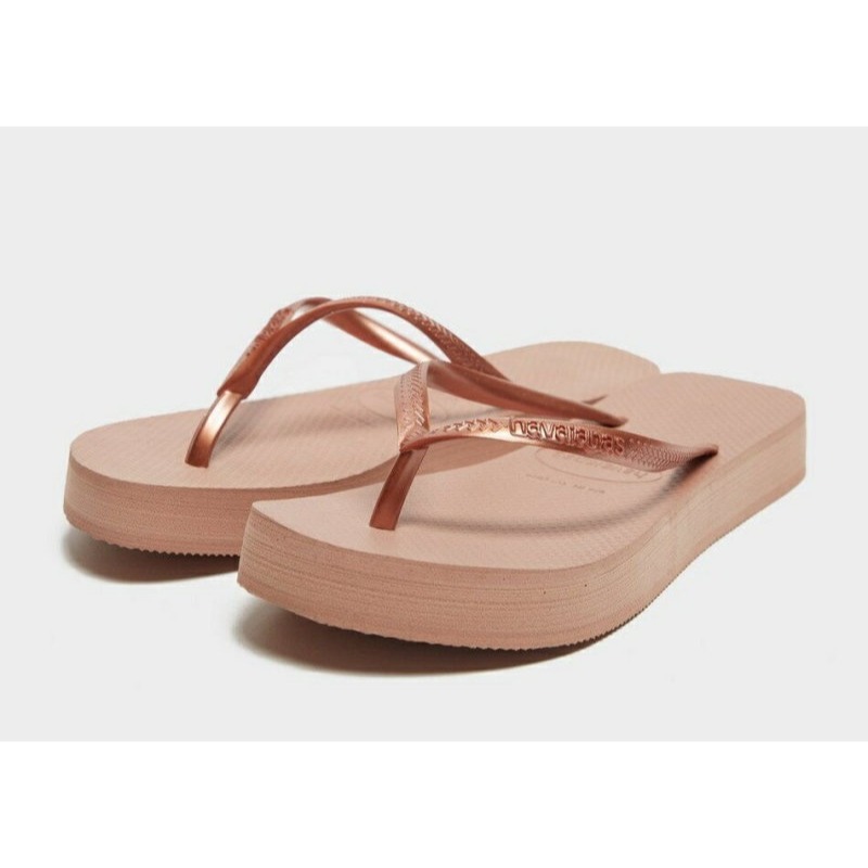 havaianas 哈瓦士 巴西人字拖 女款 Slim flatform 2公分 番紅花粉 厚底 拖鞋 夾腳拖 海灘鞋-細節圖4