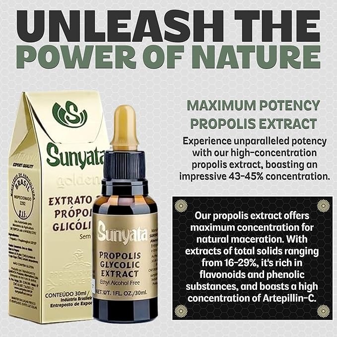 Sunyata ponlee 巴西蜂膠 黃金級高濃度綠蜂膠滴劑 30ml 無酒精無臘＊恩恩選物＊-細節圖6