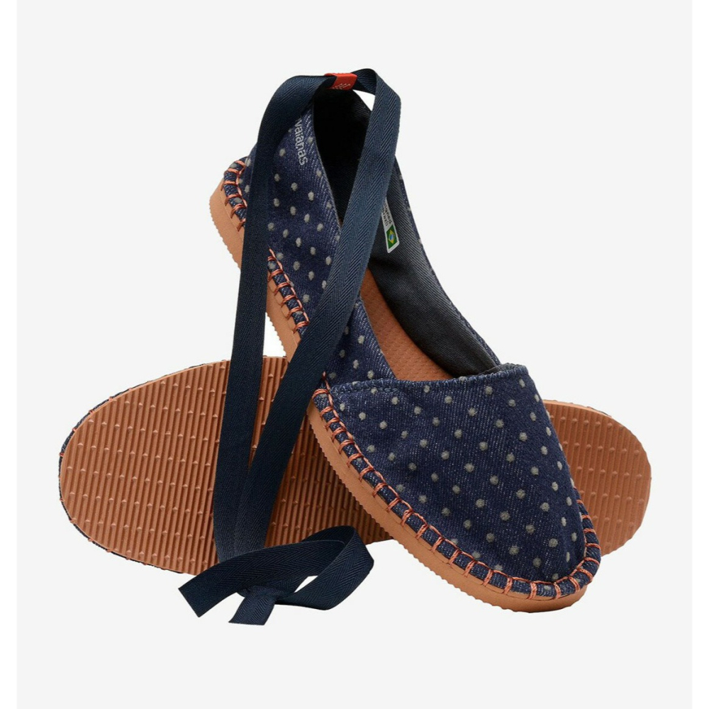 havaianas 哈瓦士 巴西人字拖 女款 Origine Slim Velvet Espadrilles 綁帶點點-細節圖2