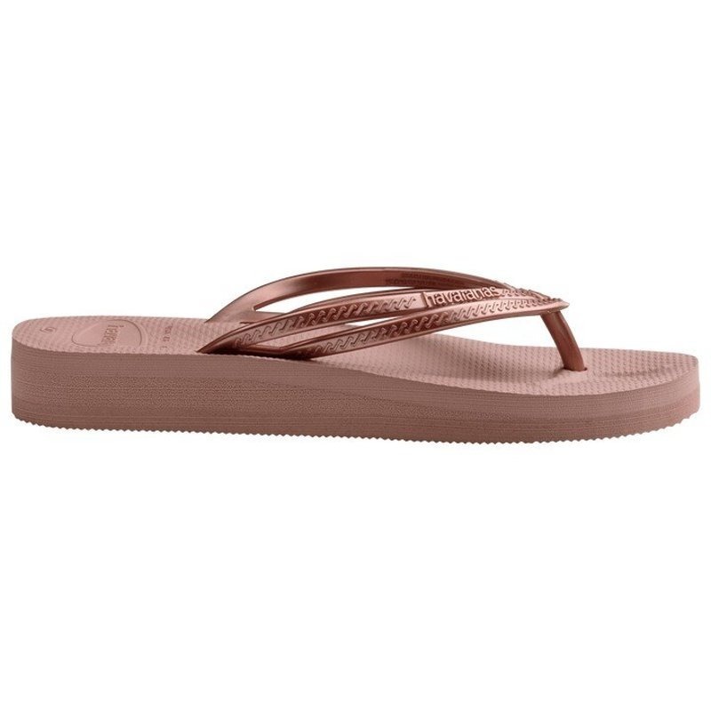 havaianas 哈瓦士 巴西人字拖 女款 Wedges 雙線厚底3公分 玫瑰粉 涼鞋 拖鞋 夾腳拖 海灘鞋-細節圖4