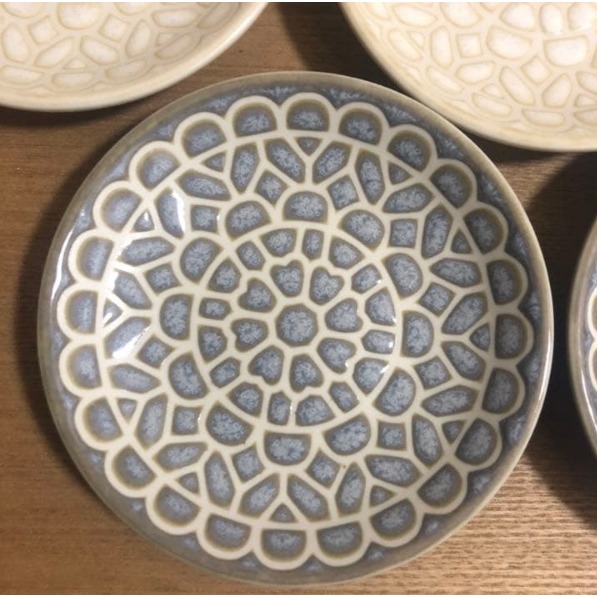 日本製 美濃燒 窯變蕾絲小碟 10cm 甜點盤 調味碟 醬油碟 圓碟＊恩恩選物＊-細節圖9