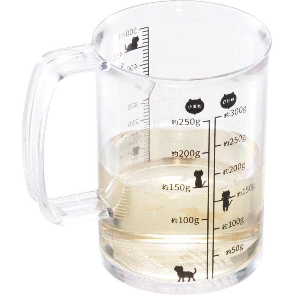 日本製 KAI 貝印 貓咪量杯 500ml 雙色刻度＊db小舖＊-細節圖3