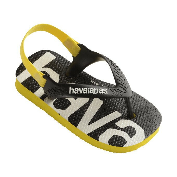 havaianas 哈瓦士 巴西人字拖 兒童款 Logomania 黃黑 涼鞋 拖鞋 夾腳拖 海灘鞋＊db小舖＊-細節圖4