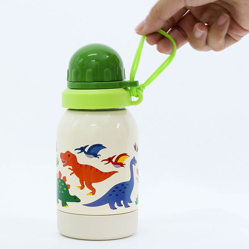 日本 Skater 不鏽鋼恐龍直飲水壺 380ml 兒童水壺 兒童水瓶 環保 輕便＊恩恩選物＊-細節圖3