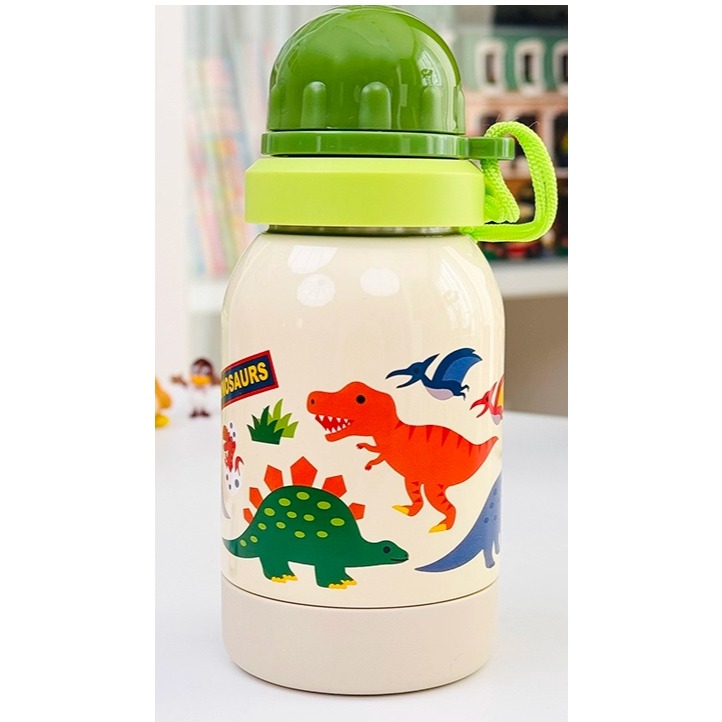 日本 Skater 不鏽鋼恐龍直飲水壺 380ml 兒童水壺 兒童水瓶 環保 輕便＊恩恩選物＊-細節圖4