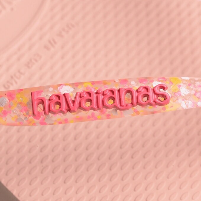 havaianas 哈瓦士 巴西人字拖 女款 Slim logo metallic 粉橘點果凍帶 拖鞋 夾腳拖 海灘鞋-細節圖5