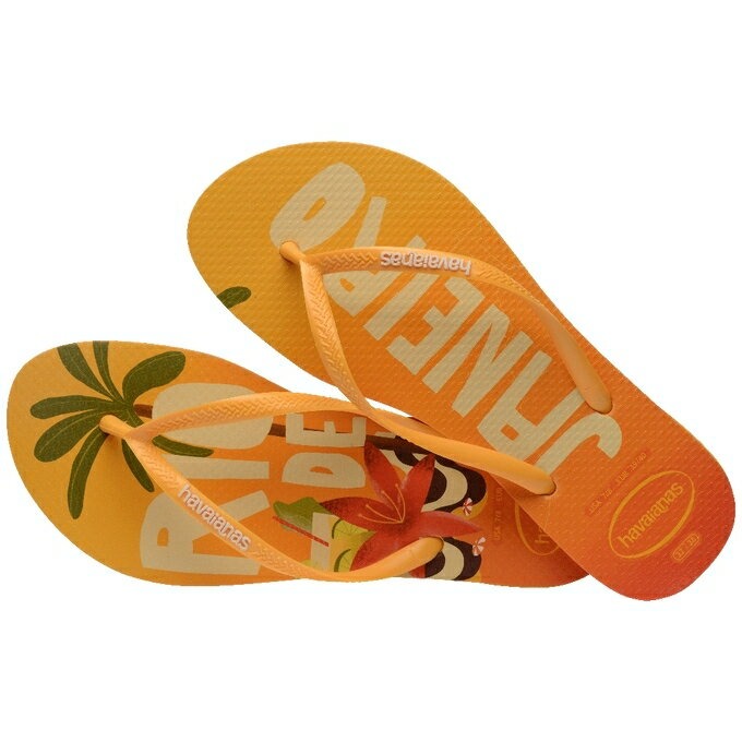 havaianas 哈瓦士 巴西人字拖 女款 slim postcard 橙黃 海灘鞋 拖鞋 夾腳拖 涼鞋＊db小舖＊-細節圖2