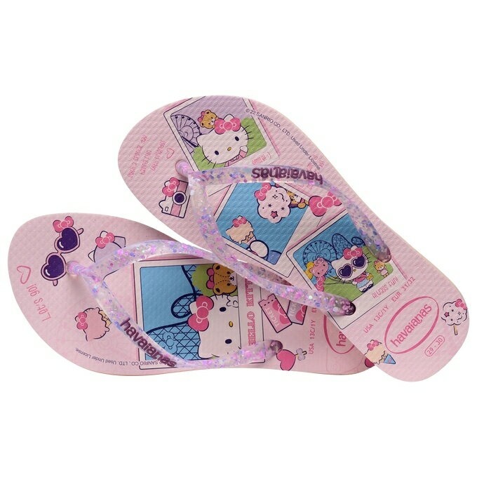 havaianas 哈瓦士 巴西人字拖 兒童款 slim hello kitty 果凍粉 涼鞋 拖鞋 夾腳拖 海灘鞋-細節圖2