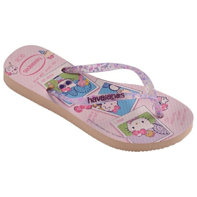 havaianas 哈瓦士 巴西人字拖 兒童款 slim hello kitty 果凍粉 涼鞋 拖鞋 夾腳拖 海灘鞋-細節圖3