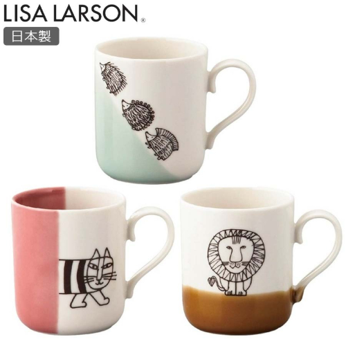 日本製 Lisa Larson 麗莎·拉森 馬克杯 300ml 杯子 貓咪 獅子 刺蝟＊db小舖＊