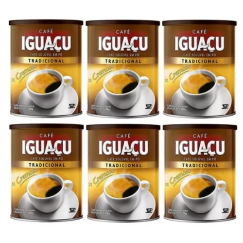 《6瓶》巴西 Cafe Iguacu Tradicional 伊瓜蘇 頂級冷凍顆粒即溶咖啡 200g 黑咖啡 研磨細粉