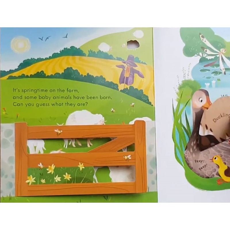 《新書出清》Usborne Peep Inside the Farm 硬頁翻翻書(農場玩躲貓貓)＊db小舖＊-細節圖4