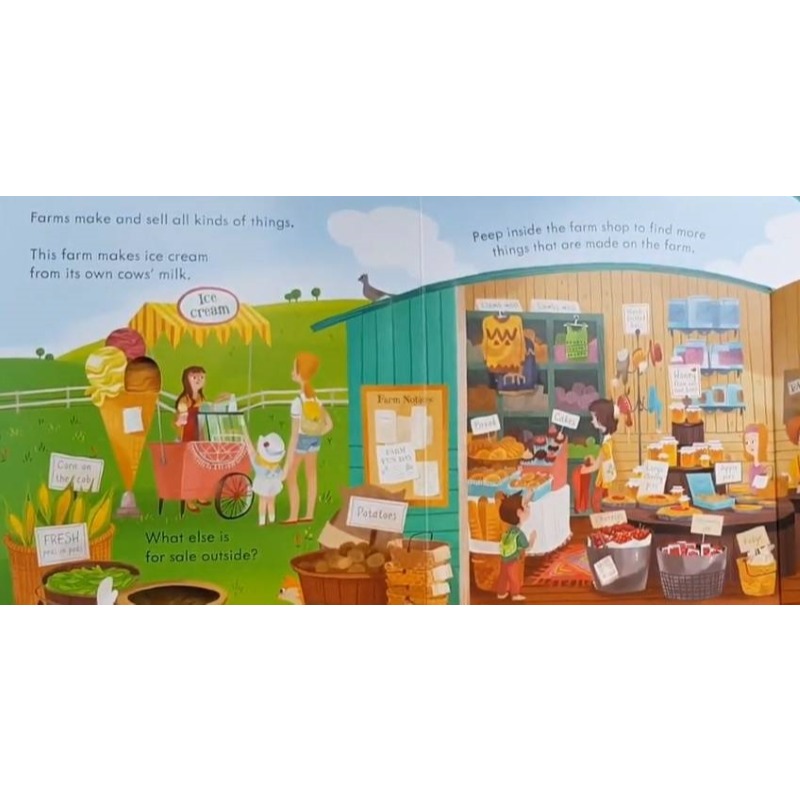 《新書出清》Usborne Peep Inside the Farm 硬頁翻翻書(農場玩躲貓貓)＊db小舖＊-細節圖7