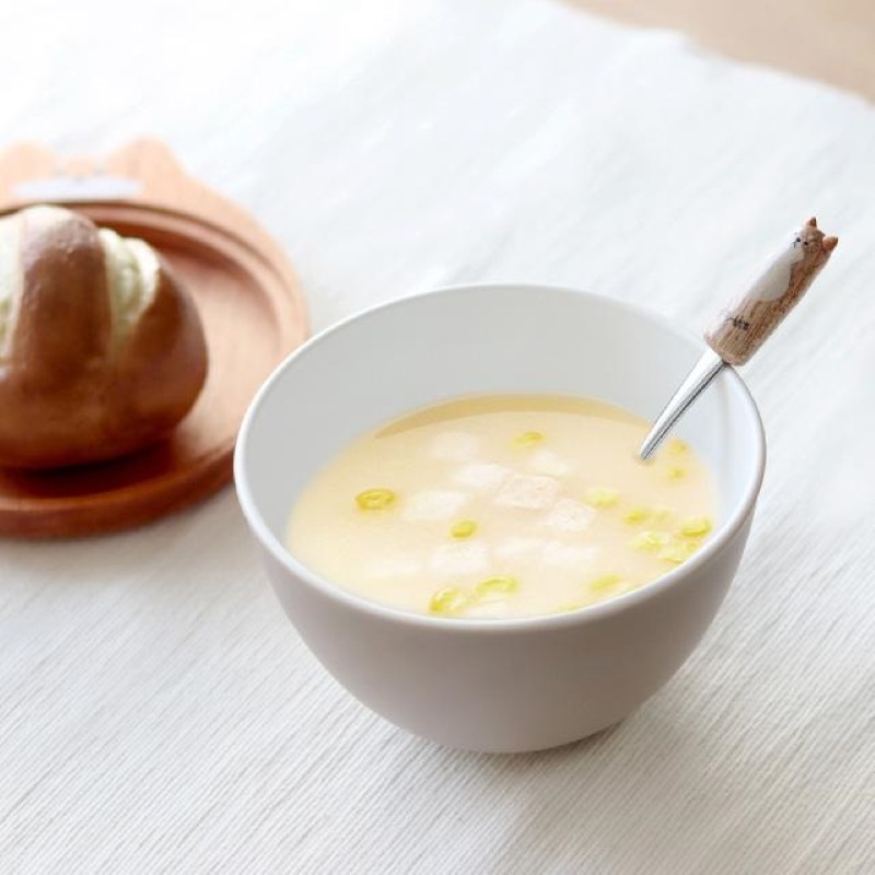 日本製 Fluffy 天然木動物造型木柄小湯匙 12.5cm 點心匙 咖啡 茶-細節圖5