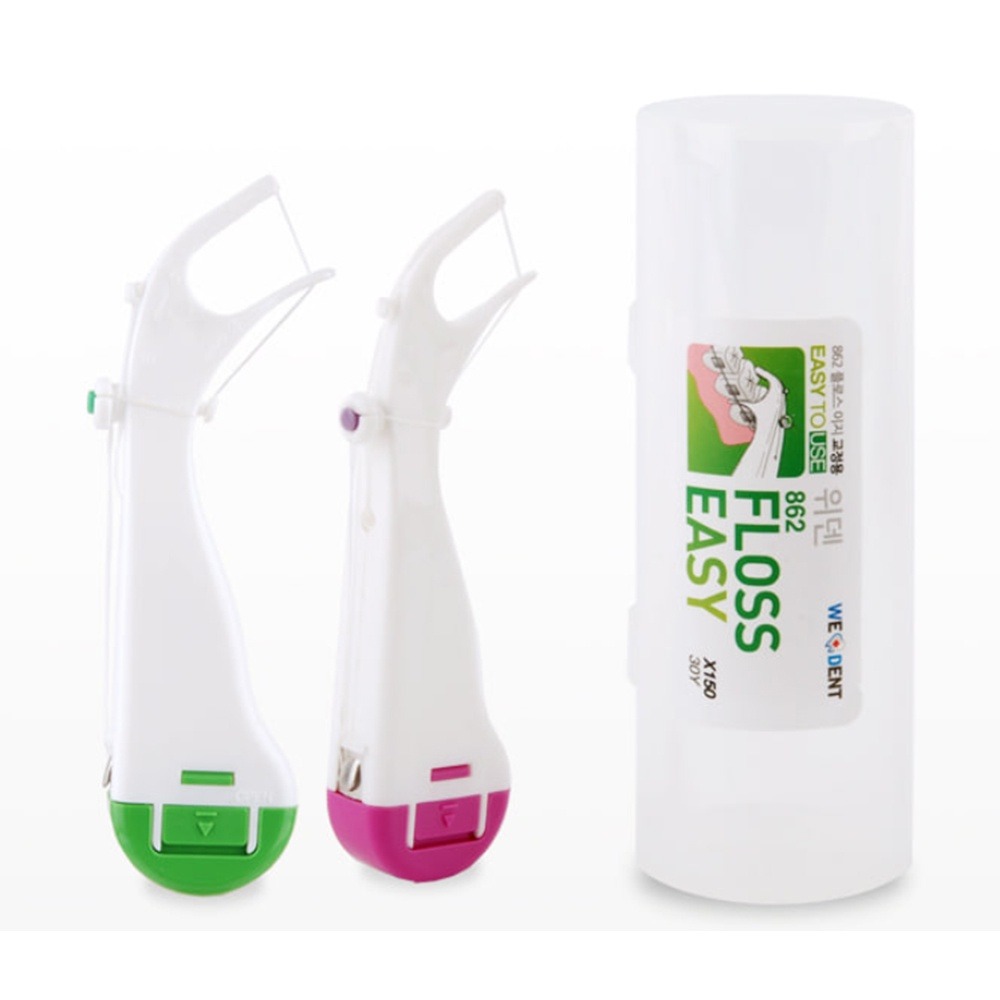 韓國 WEDENT 威登 成人攜帶式牙線棒(直式)(顏色隨機) 矯正牙齒者適用 薄荷 木醣醇＊恩恩選物＊-細節圖2