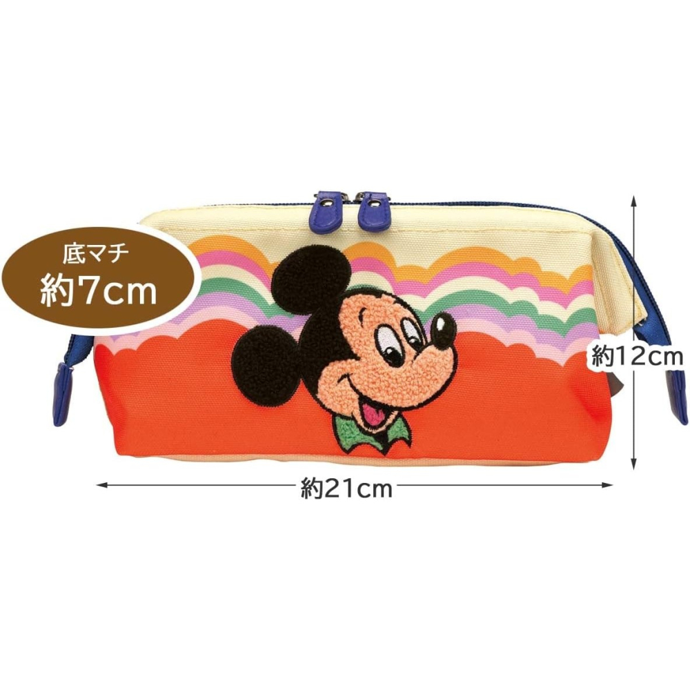 日本 Skater Disney 復古米奇拉鍊收納袋 筆袋 米老鼠 刺繡 鉛筆盒 化妝包＊恩恩選物＊-細節圖7