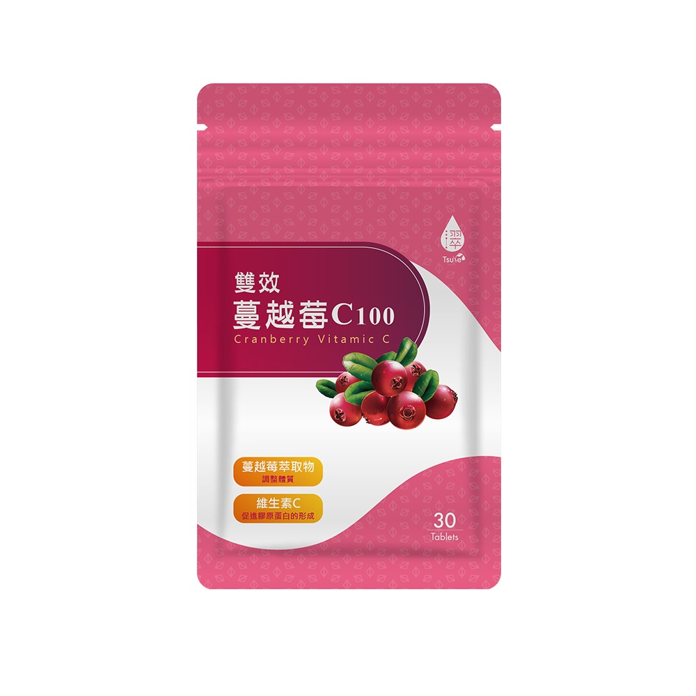 【日濢Tsuie】雙效蔓越莓+維生素C100mg口嚼錠(30錠/包)-細節圖2