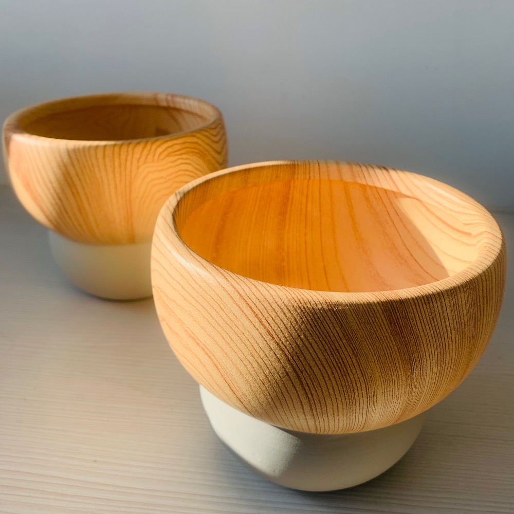 【4/5吋盆】蘑菇造型盆/木紋雙色盆/文青百搭盆/素燒盆/觀葉植物/多肉植物-細節圖6