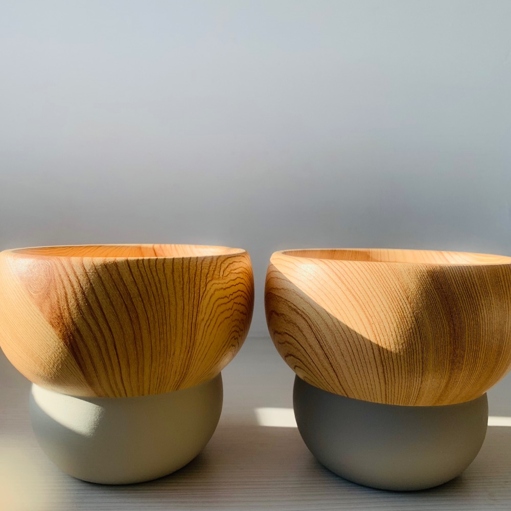 【4/5吋盆】蘑菇造型盆/木紋雙色盆/文青百搭盆/素燒盆/觀葉植物/多肉植物-細節圖8