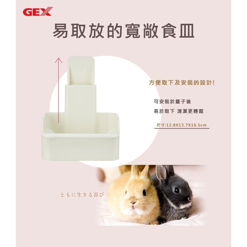 【GEX】易拆取寬廣型食皿  小動物食皿盒 白色 飼料盒-細節圖2