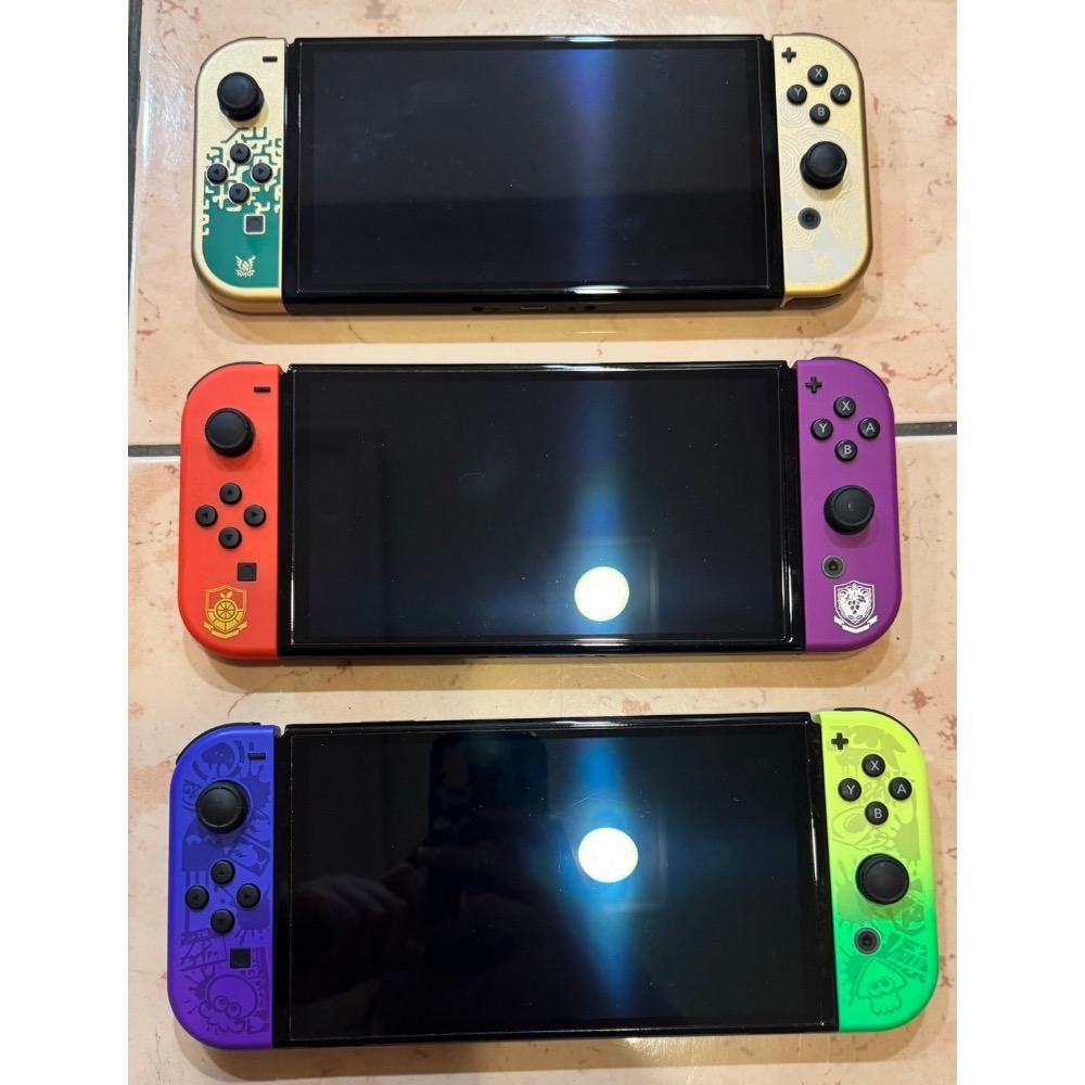 switch Oled薩爾達王國之淚寶可夢朱紫漆彈特仕主機 電量加強 二手任天堂遊戲 九成新 中古 台灣公司貨NS-細節圖2