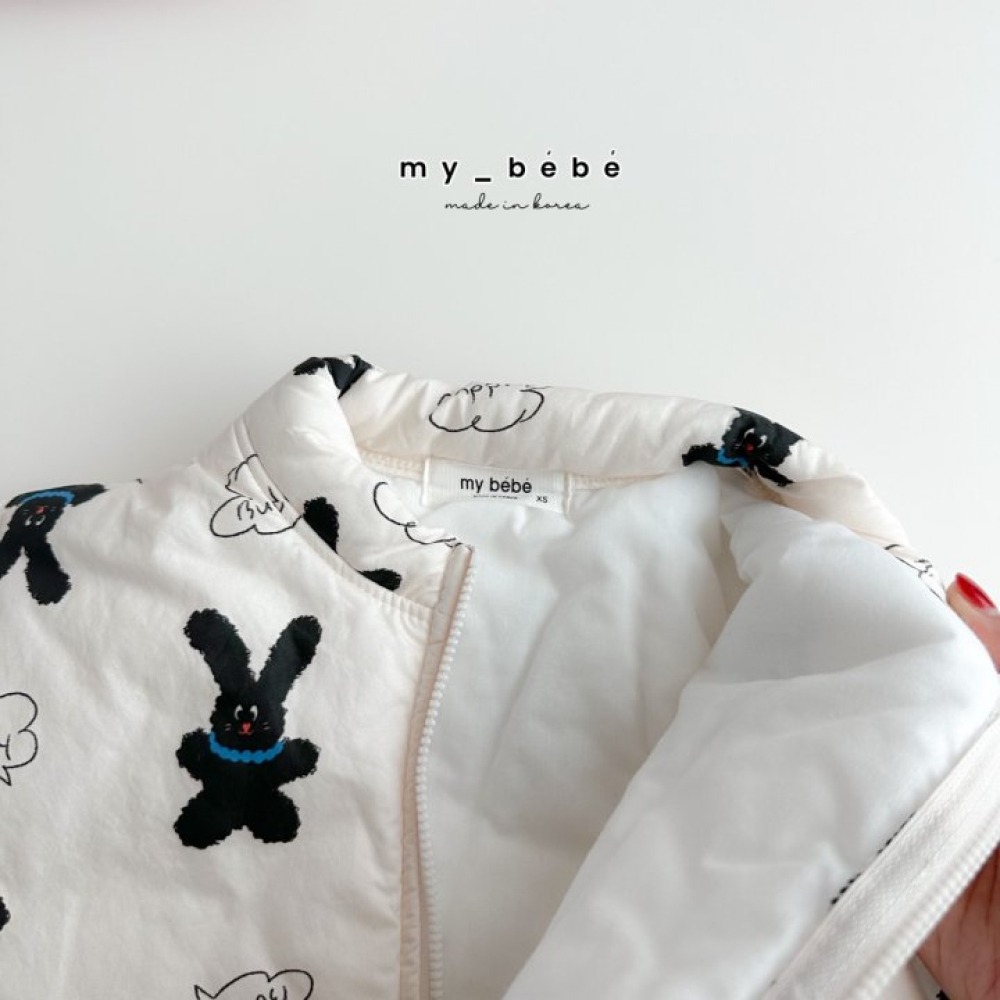 韓國童裝 滿版兔兔與少女愛心 男童女童 防風夾克-細節圖5