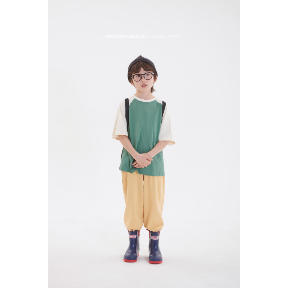 韓國童裝 WHITE SKETCHBOOK 簡約柔和感短袖上衣-細節圖11